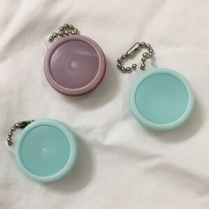 Set of three miniature Tupperware bowls w/chains